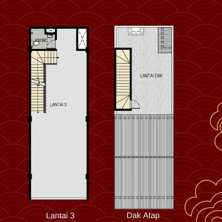 Dimensi Rukan Oriental PIC Medan